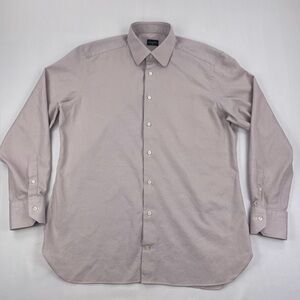 ERMENEGILDO ZEGNA SU MISURA Cotton Twill Dress Shirt Sz M Tailored Fit Lavender